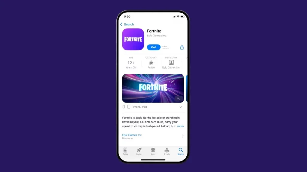 Fortnite de retour sur l'App Store Apple dans le monde entier en mai 2026