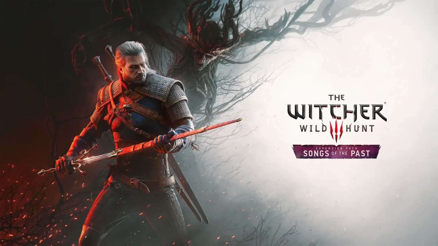The Witcher 3 Wild Hunt Songs of the Past, key art avec Geralt de Rivia, extension 2027 CD Projekt RED