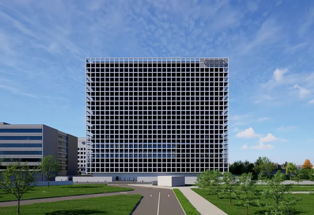 Rendu officiel du Technology Development Center Nintendo centre R&D Kyoto 2029