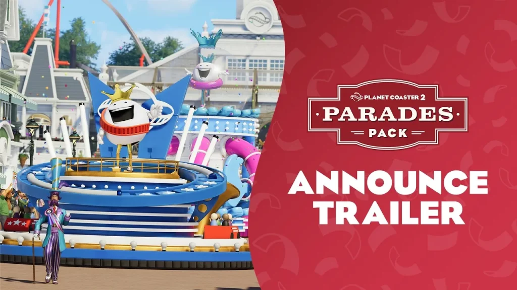 Planet Coaster 2 Parades Pack DLC Frontier Developments parades personnalisables montagnes russes Small Town