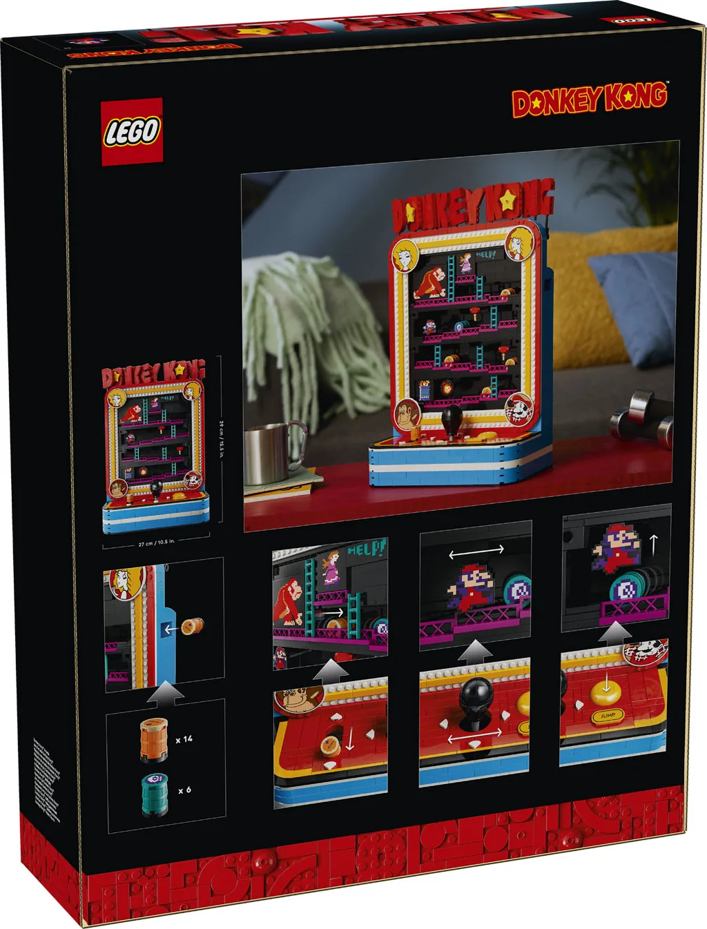 Modèle monté LEGO Donkey Kong Arcade 72051 avec Jumpman, Donkey Kong et Lady sur les plateformes