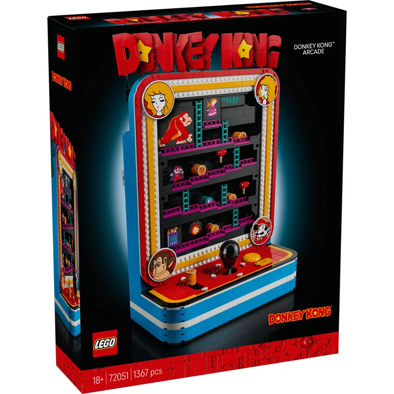 LEGO et Nintendo confirment le set Donkey Kong Arcade pour le 1er août Set LEGO Donkey Kong Arcade 72051, recreation interactive du jeu d'arcade Nintendo 1981 avec Jumpman et Donkey Kong