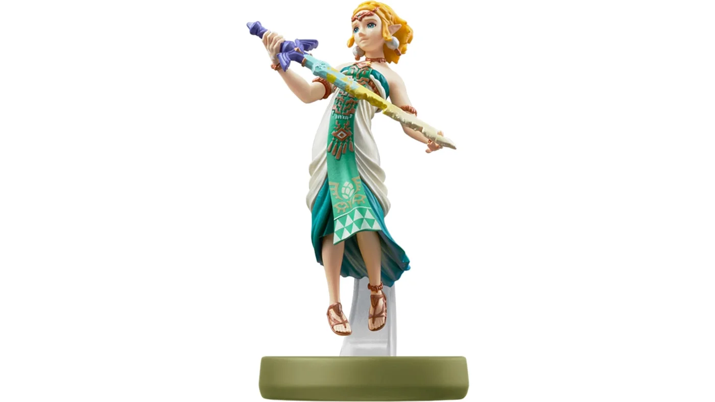 Figurines amiibo Zelda de The Legend of Zelda Tears of the Kingdom, princesse en robe blanche sur socle amiibo
