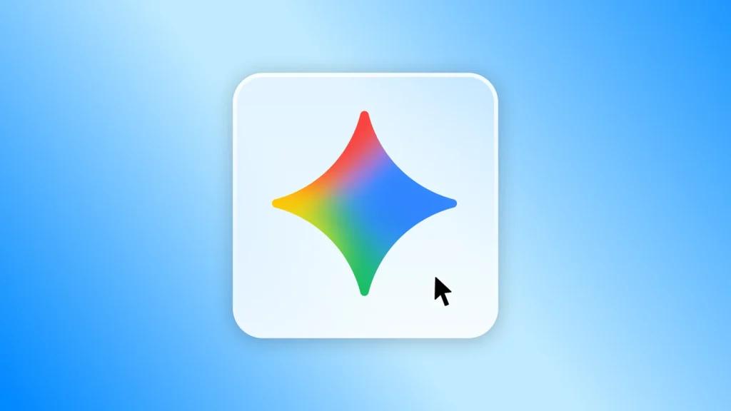 Application Gemini pour Windows : logo officiel sur fond bleu clair