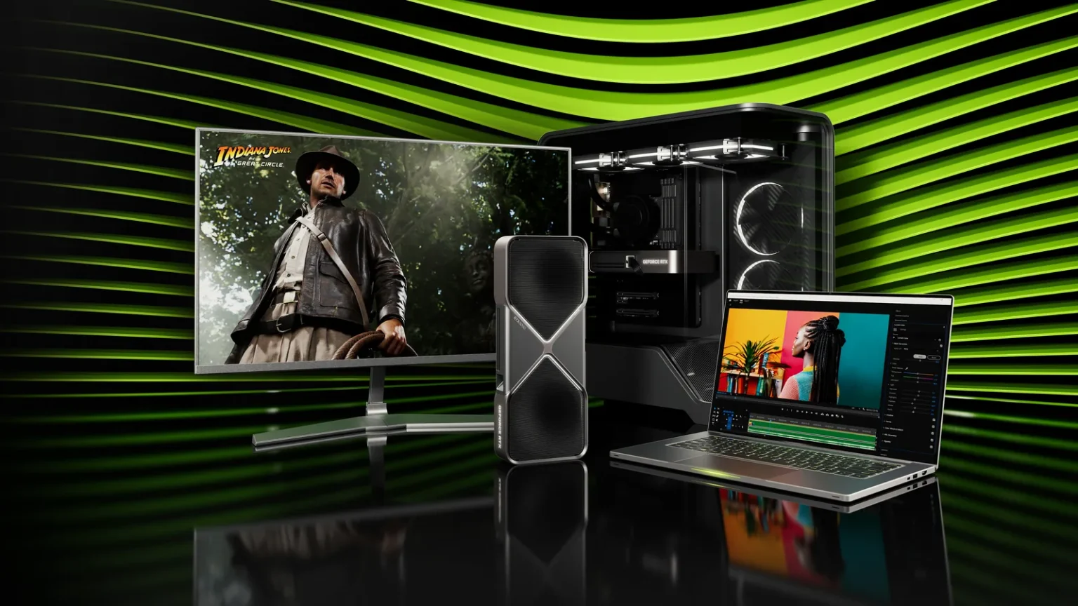 Carte graphique GeForce RTX serie 50 NVIDIA, illustration pour les rumeurs RTX 60 architecture Rubin