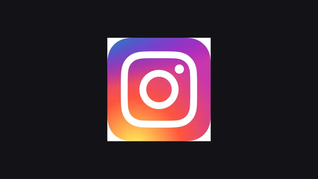 Logo officiel d’Instagram sur fond sombre