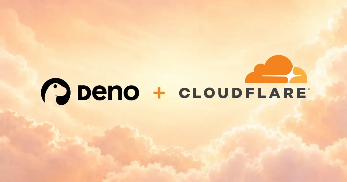 Logos de Deno et Cloudflare réunis