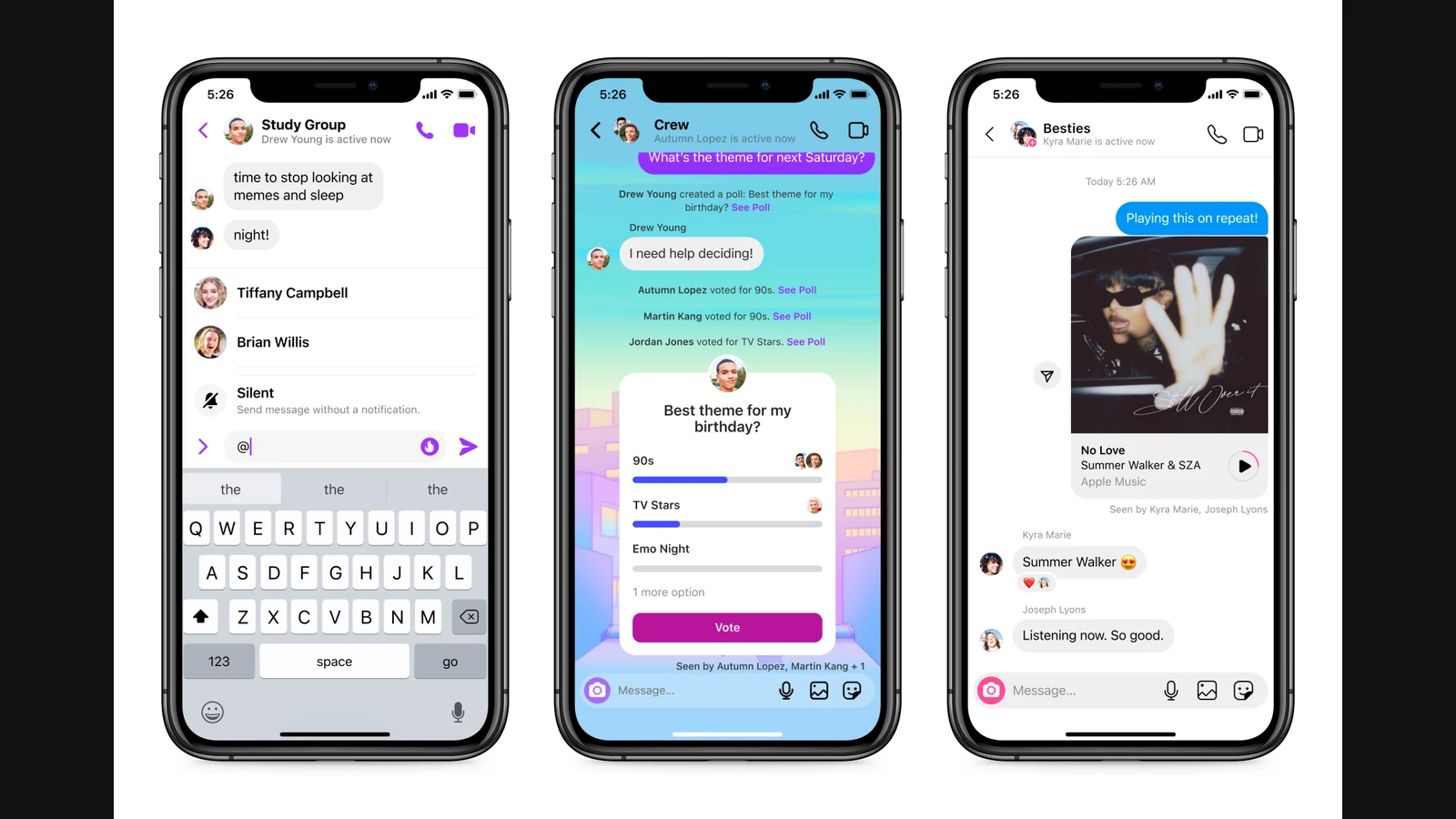 Capture d’écran Instagram : interface Messages avec accusés de lecture en conversation de groupe