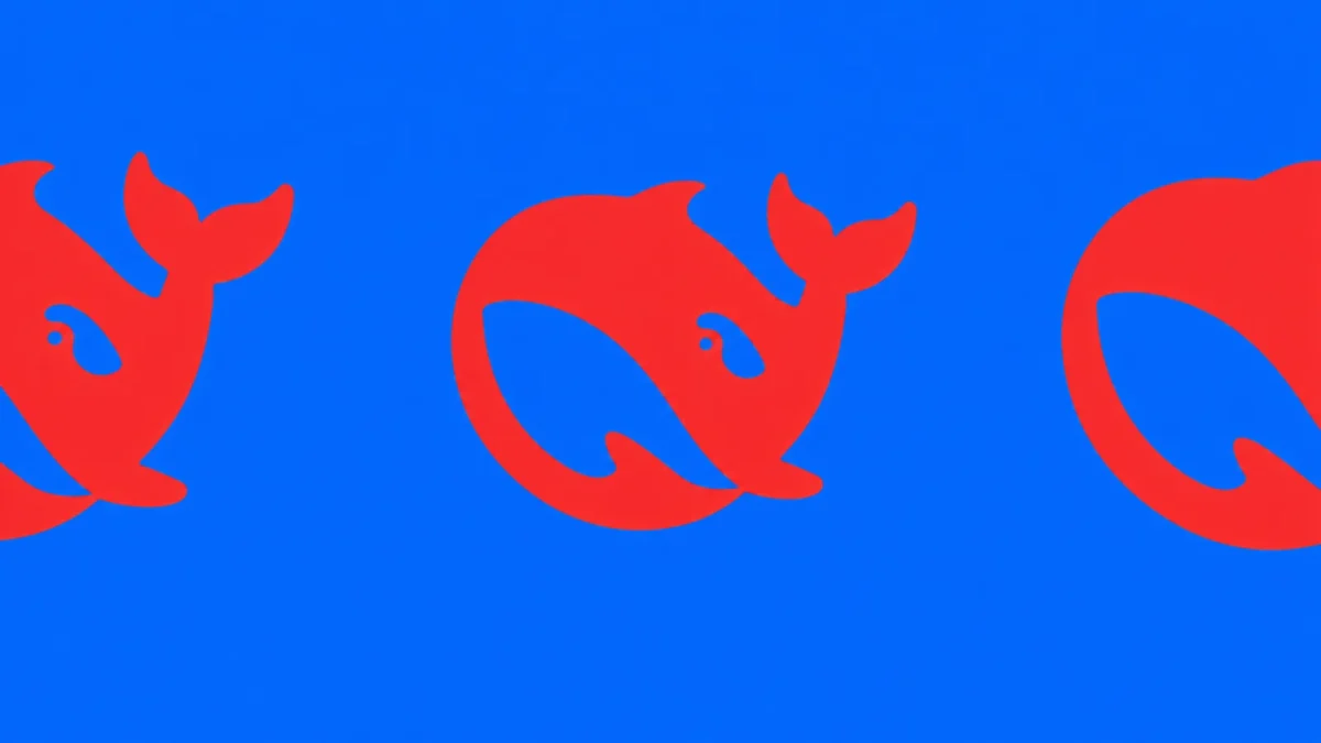 Logo DeepSeek baleine rouge, modèle V4.1 Flash 1017