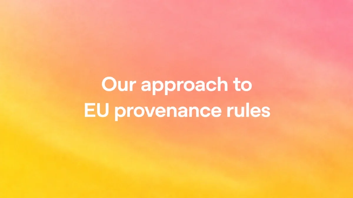 Visuel officiel d’OpenAI annonçant son approche des règles européennes de provenance des textes générés par IA