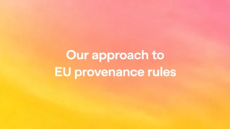 Visuel officiel d’OpenAI annonçant son approche des règles européennes de provenance des textes générés par IA