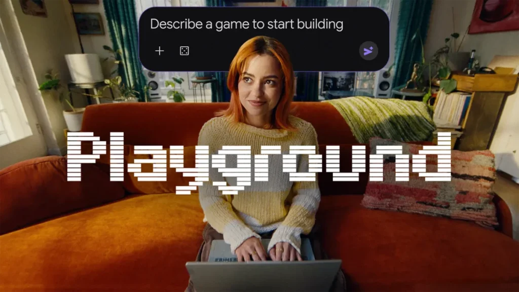 Interface de Google Playground, plateforme de création de jeux par IA