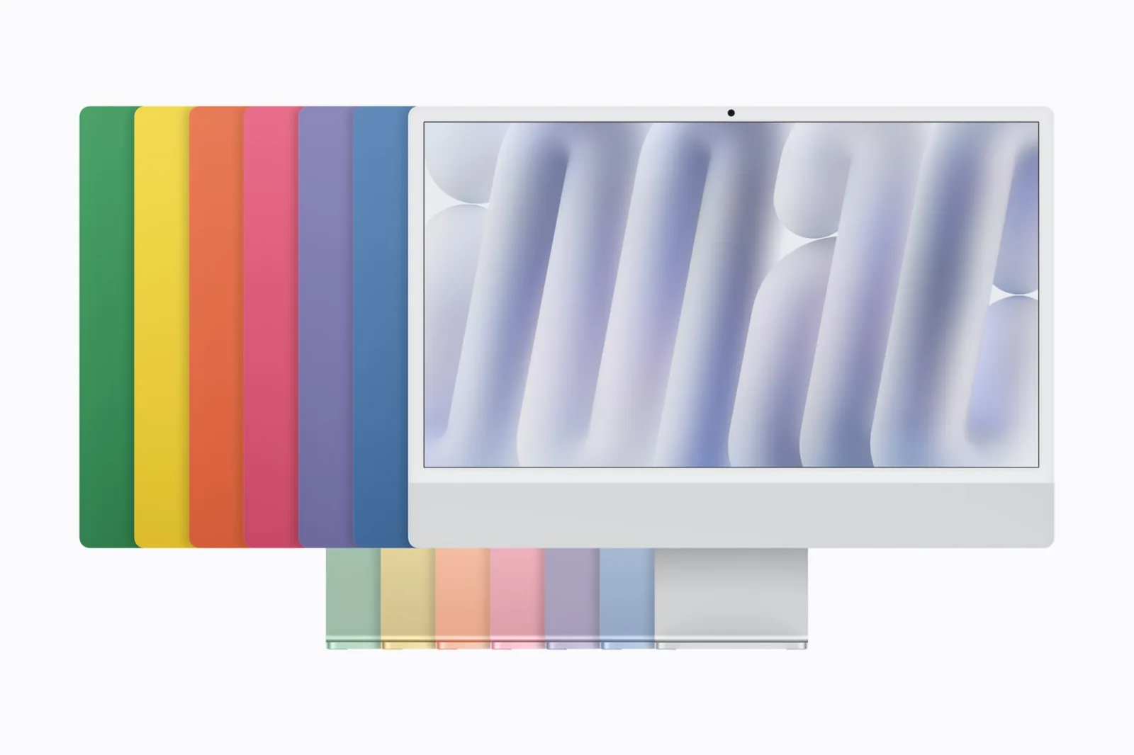 Les sept coloris du nouvel iMac 24 pouces avec puce M6