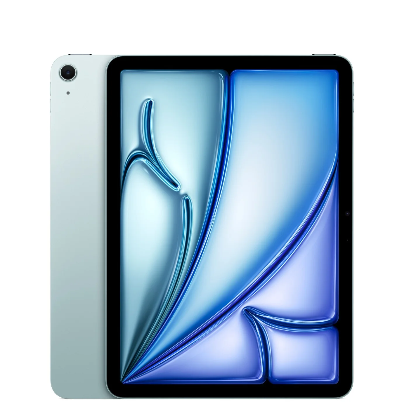 iPad Air M4 bleu, vue face, photo produit Apple Store.