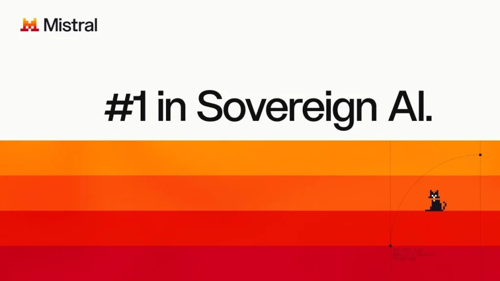 Visuel officiel de Mistral AI pour le lancement de Mistral Large 4, avec le logo Mistral et le slogan « #1 in Sovereign AI »