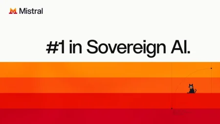 Visuel officiel de Mistral AI pour le lancement de Mistral Large 4, avec le logo Mistral et le slogan « #1 in Sovereign AI »