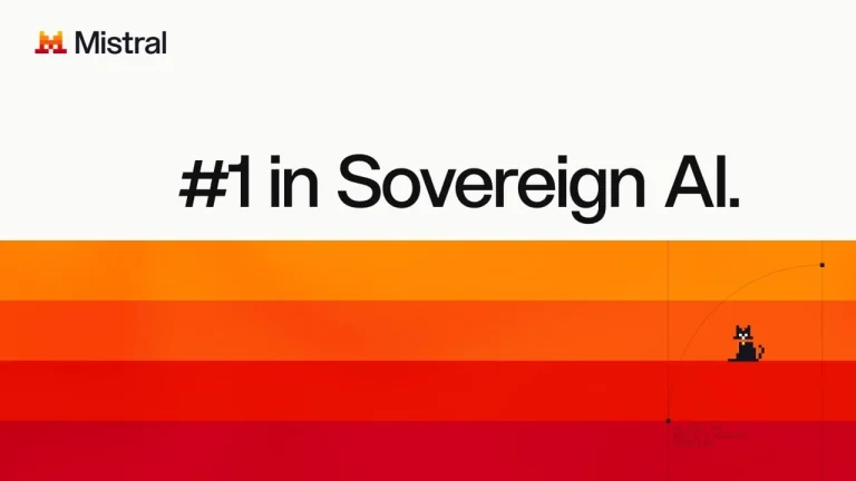 Visuel officiel de Mistral AI pour le lancement de Mistral Large 4, avec le logo Mistral et le slogan « #1 in Sovereign AI »